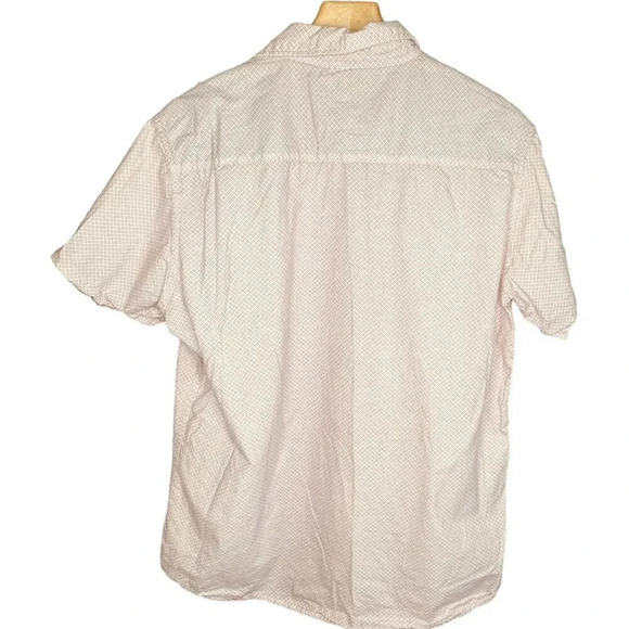 Rugby University Men's Pink & White Geometric Short Sleeve Button Down Shirt - Picture 8 of 10